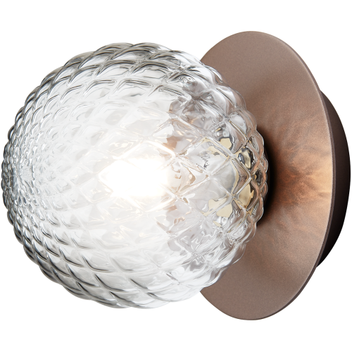 Nuura – Liila 1 Small wall / ceiling lamp, dark bronze and clear glass