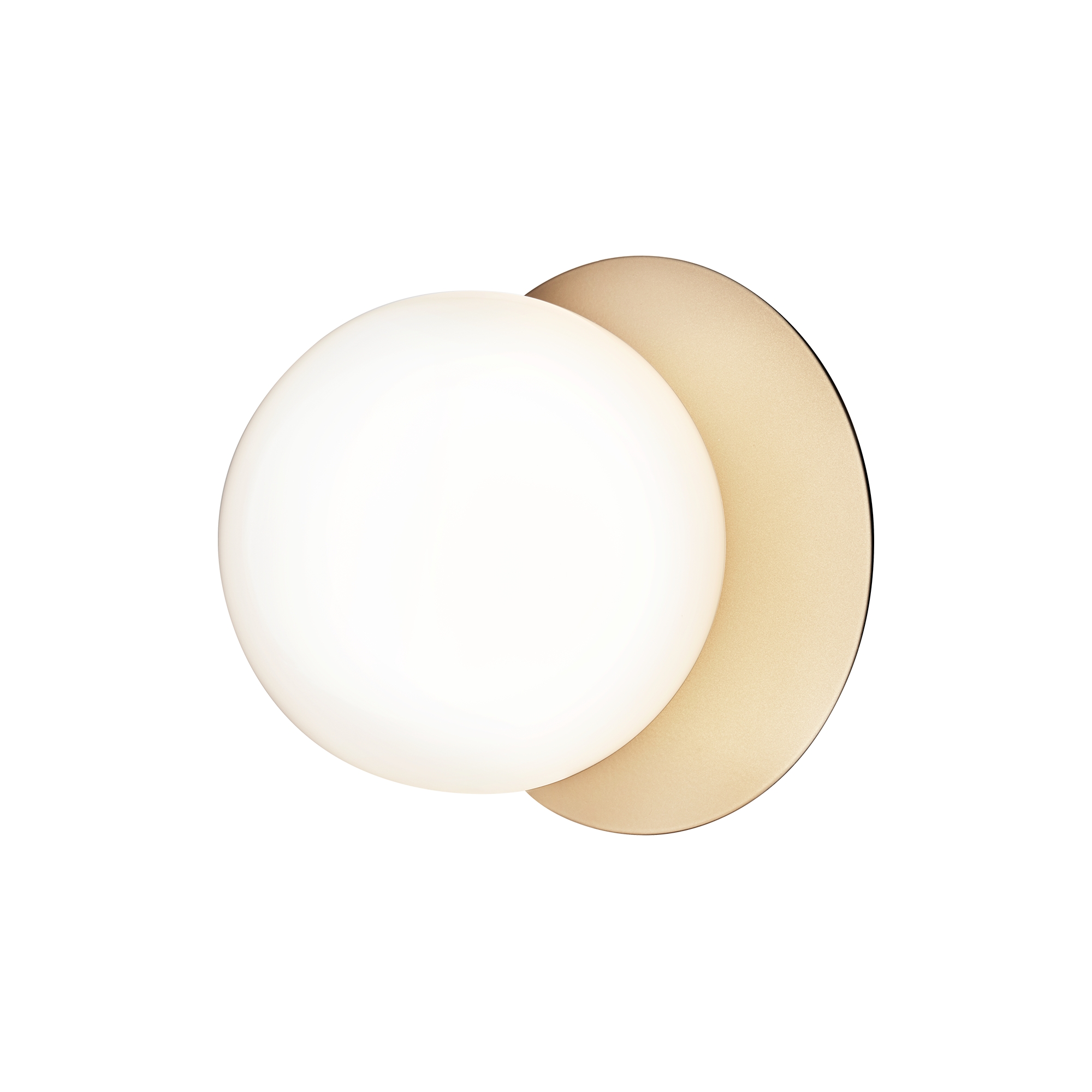 Nuura – Applique / Plafonnier Liila 1 Medium, nordic gold et verre opal blanc