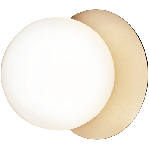 Nuura – Liila 1 Medium wall / ceiling lamp, nordic gold and white opal glass