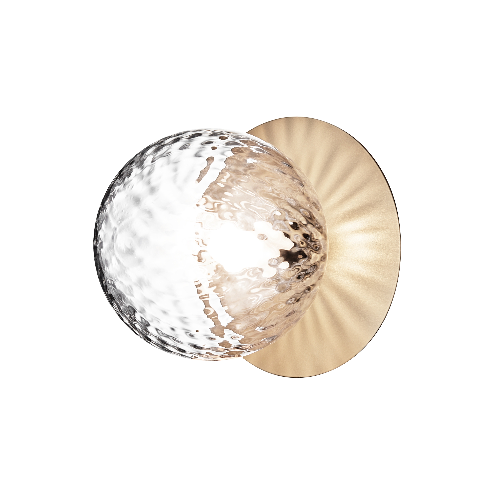 Nuura – Liila 1 Medium wall / ceiling lamp, nordic gold and clear glass