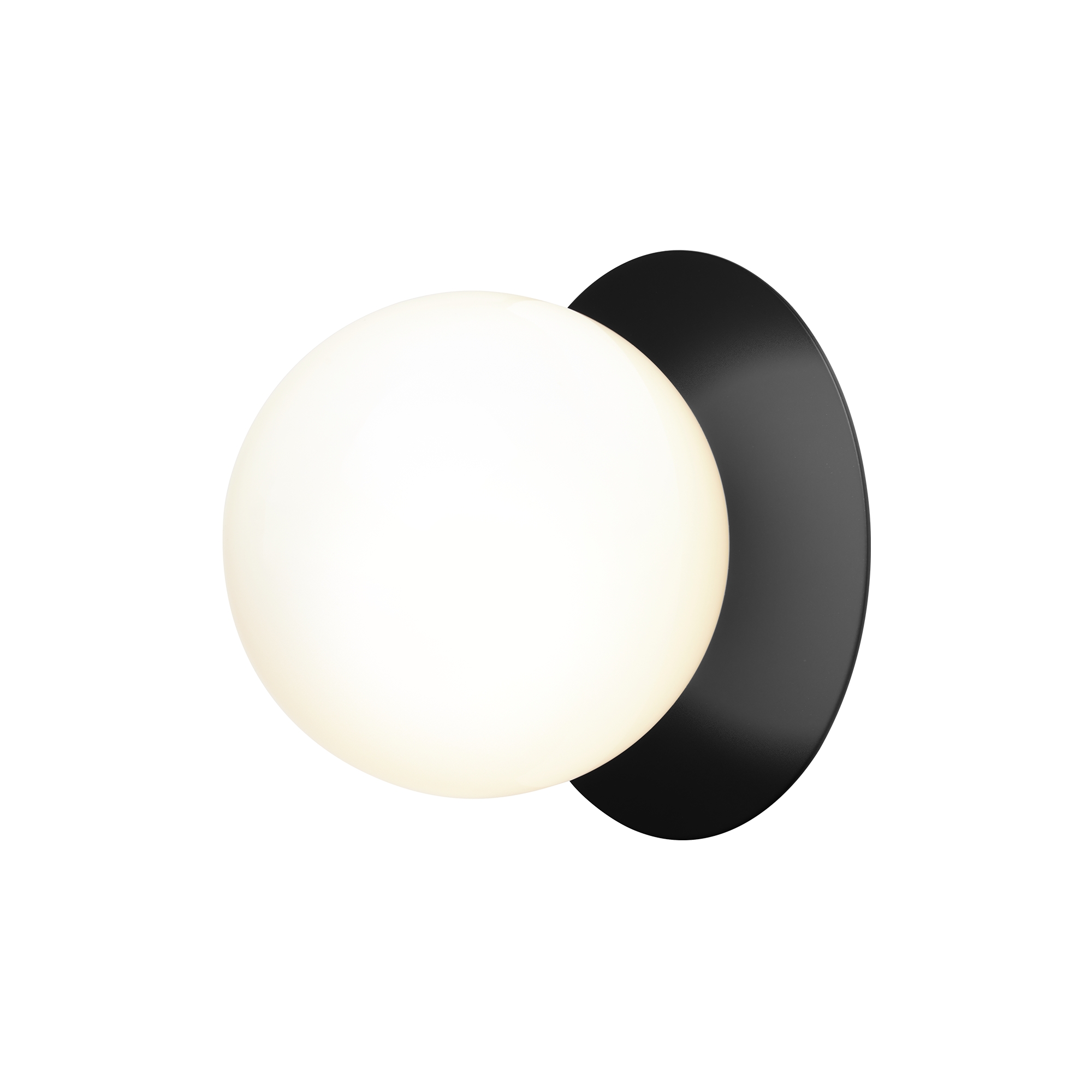 Nuura – Liila 1 Medium wall / ceiling lamp, black and white opal glass