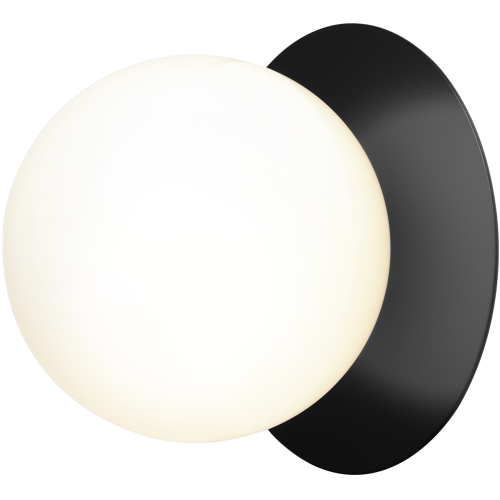 Nuura – Liila 1 Medium wall / ceiling lamp, black and white opal glass