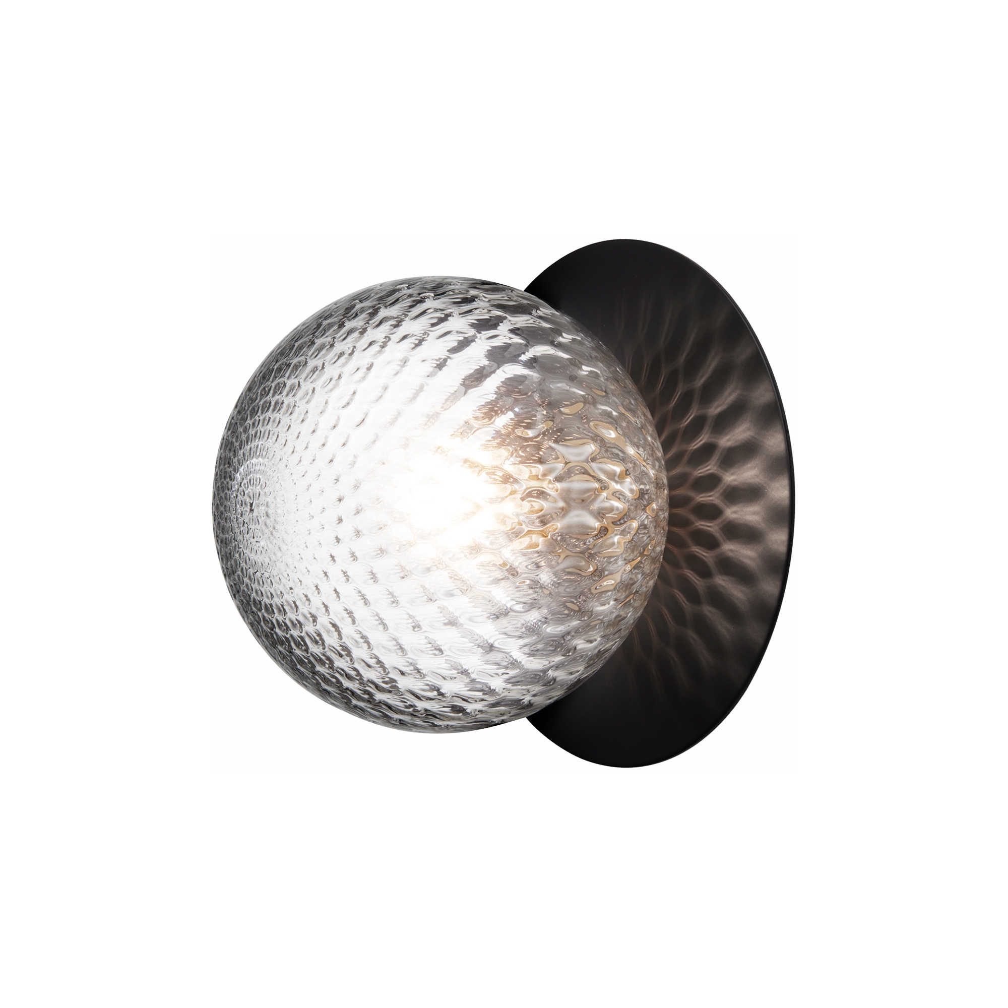 Nuura – Liila 1 Medium wall / ceiling lamp, black and clear glass