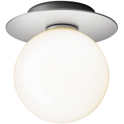 Nuura – Liila 1 Medium wall / ceiling lamp, light silver and white opal glass