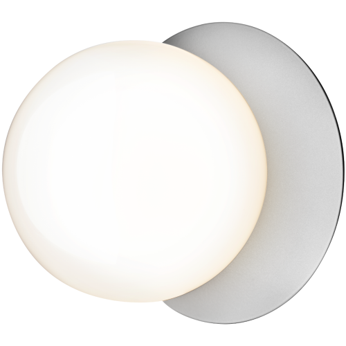 Nuura – Liila 1 Medium wall / ceiling lamp, light silver and white opal glass