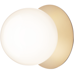 Nuura – Liila 1 Large wall / ceiling lamp, nordic gold and white opal glass