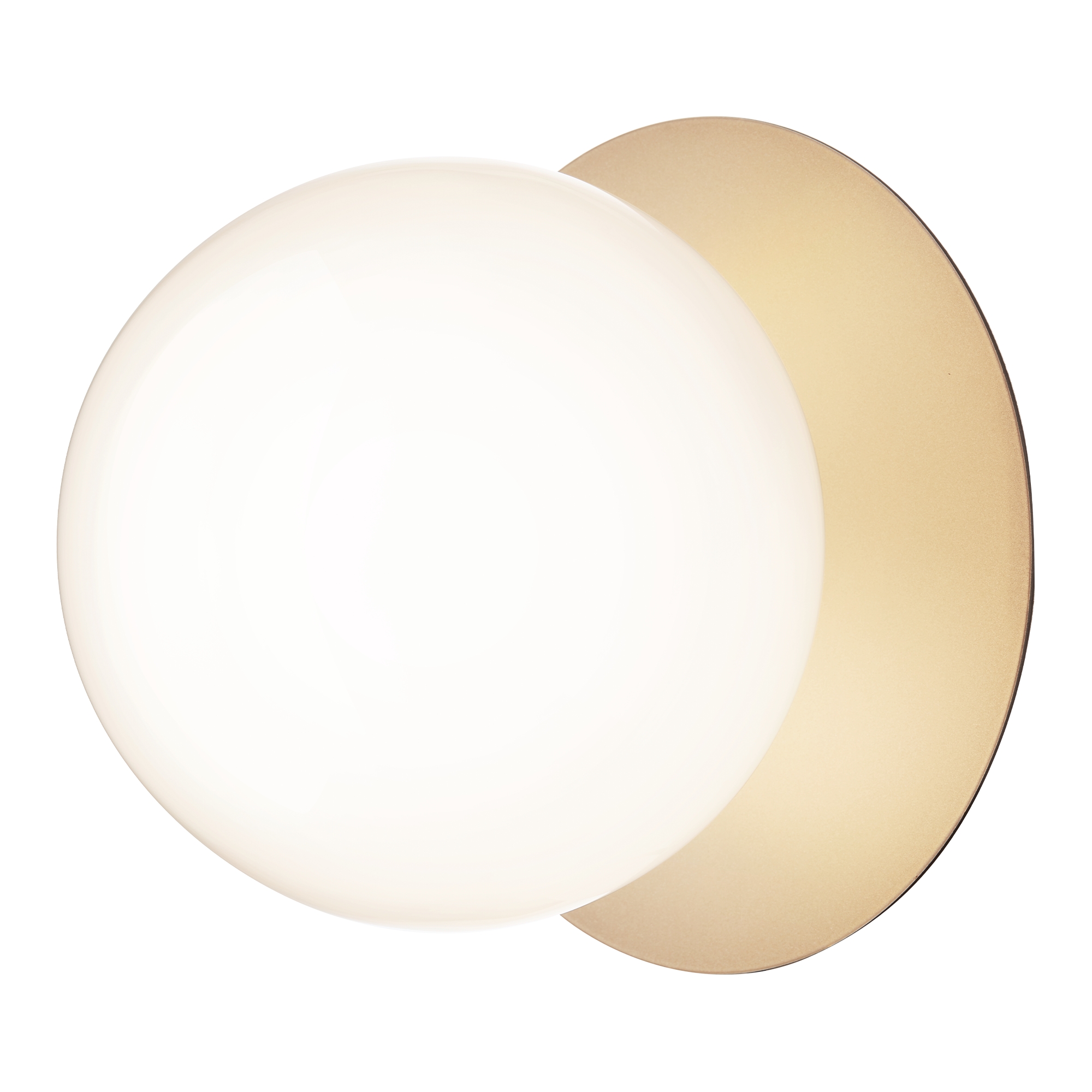 Nuura – Applique / Plafonnier Liila 1 Large, nordic gold et verre opal blanc