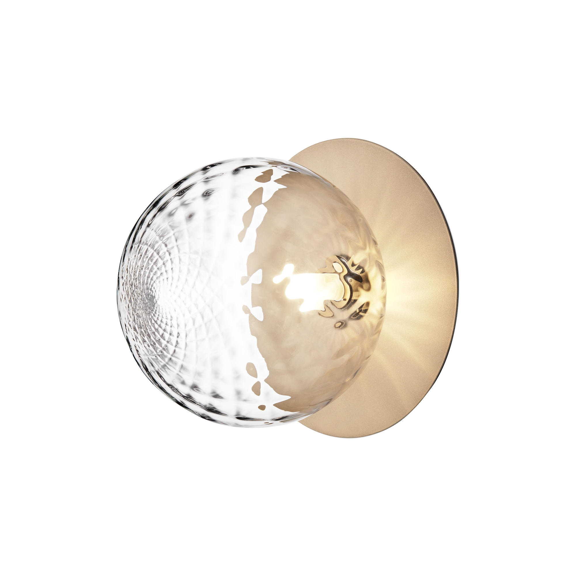 Nuura – Liila 1 Large wall / ceiling lamp, nordic gold and clear glass