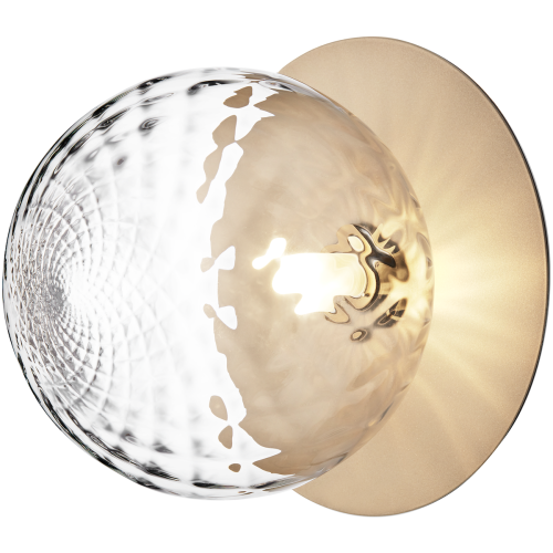 Nuura – Liila 1 Large wall / ceiling lamp, nordic gold and clear glass