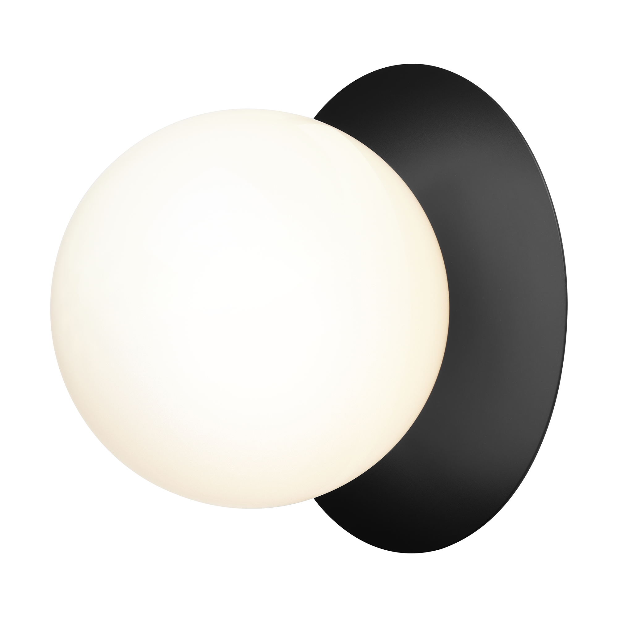 Nuura – Liila 1 Large wall / ceiling lamp, black and white opal glass