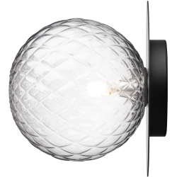 Nuura – Liila 1 Large wall / ceiling lamp, black and clear glass