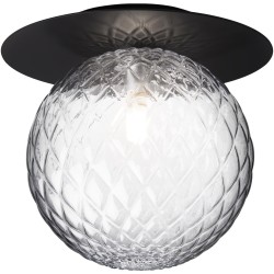 Nuura – Liila 1 Large wall / ceiling lamp, black and clear glass