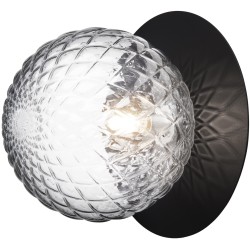 Nuura – Liila 1 Large wall / ceiling lamp, black and clear glass