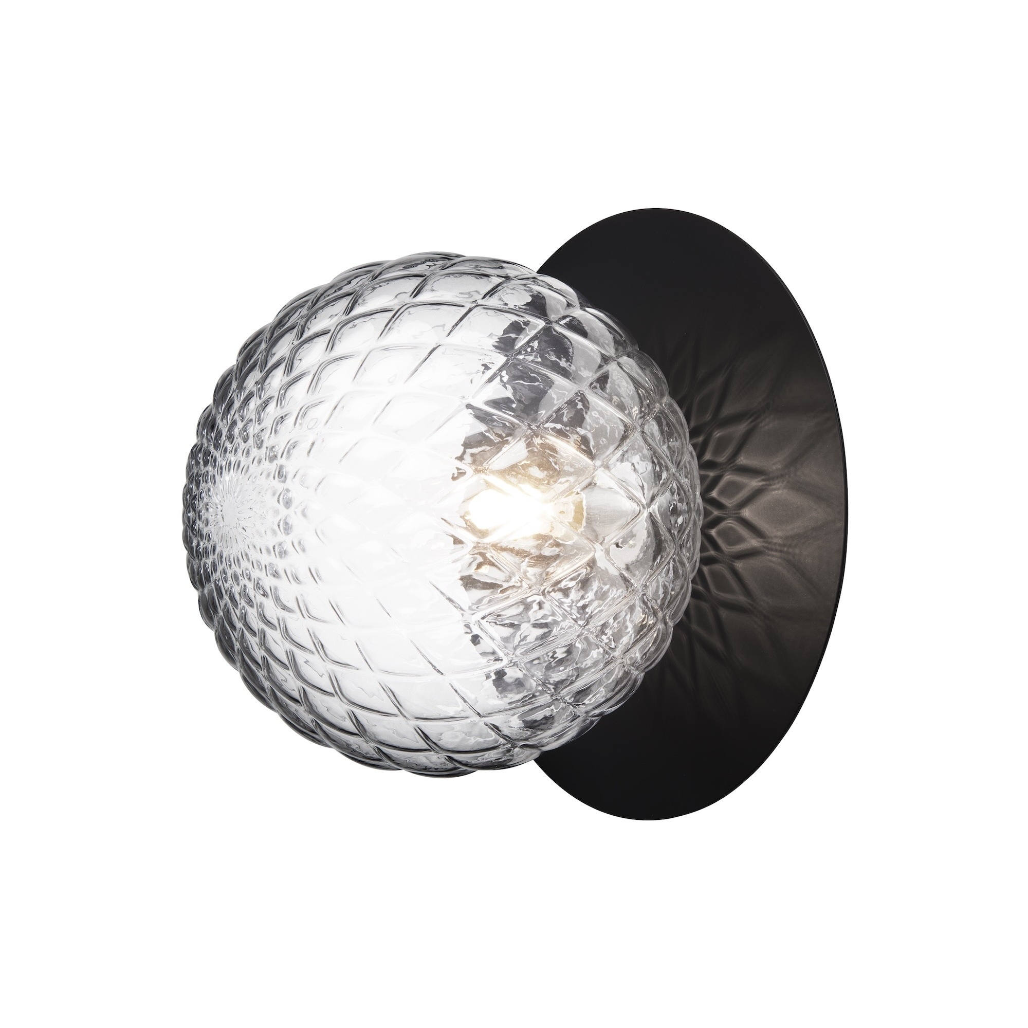 Nuura – Liila 1 Large wall / ceiling lamp, black and clear glass