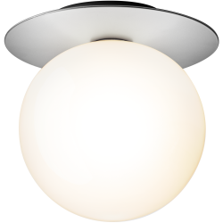 Nuura – Liila 1 Large wall / ceiling lamp, light silver and white opal glass