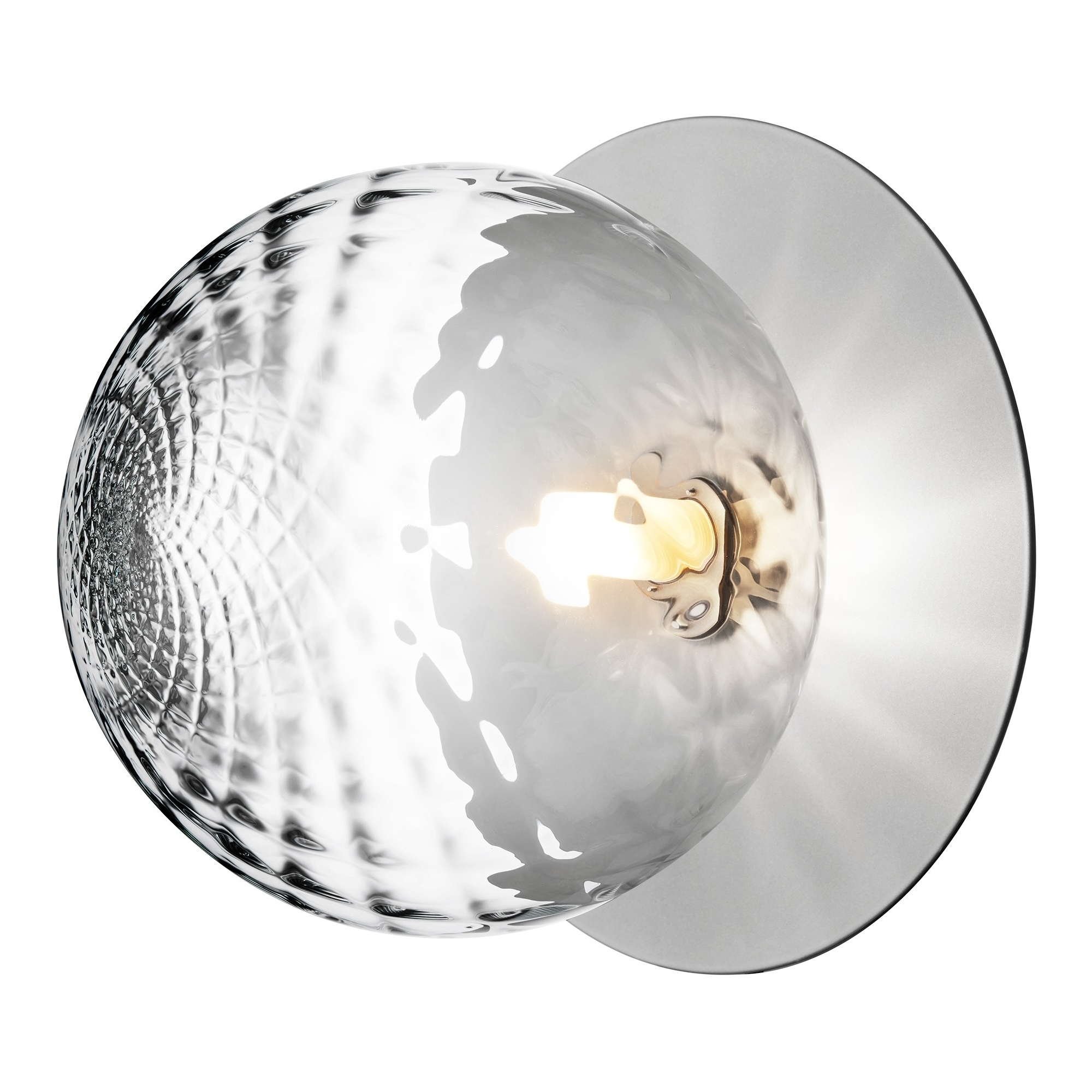 Nuura – Liila 1 Large wall / ceiling lamp, light silver and clear glass