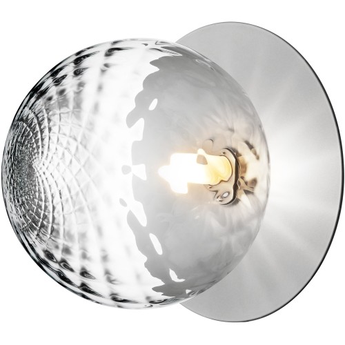 Nuura – Liila 1 Large wall / ceiling lamp, light silver and clear glass