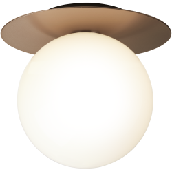 Nuura – Liila 1 Large wall / ceiling lamp, dark bronze and white opal glass