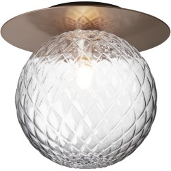 Nuura – Liila 1 Large wall / ceiling lamp, dark bronze and white opal glass