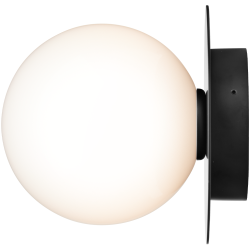 Nuura – Liila 1 Outdoor wall / ceiling lamp, black and opal white glass