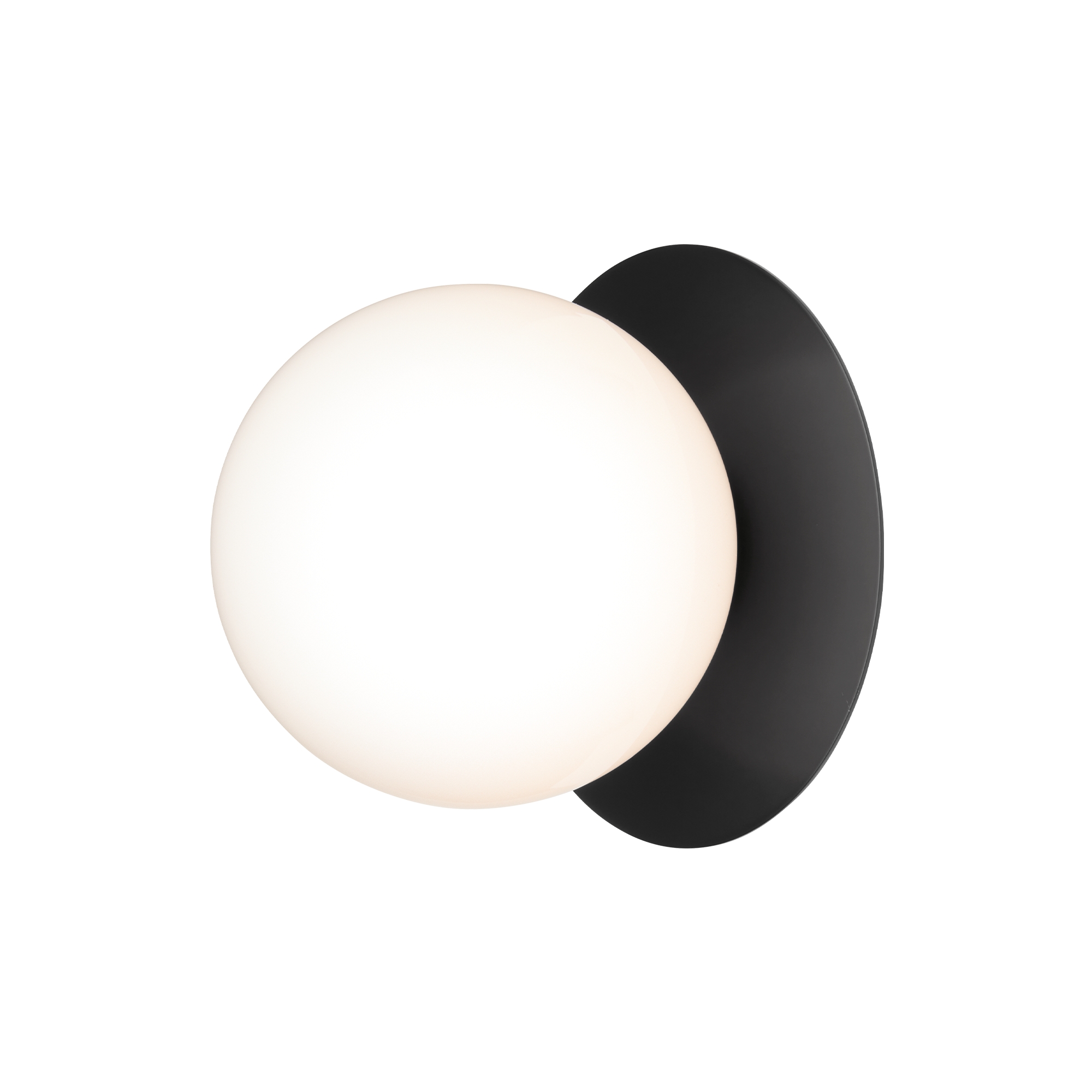 Nuura – Liila 1 Outdoor wall / ceiling lamp, black and opal white glass