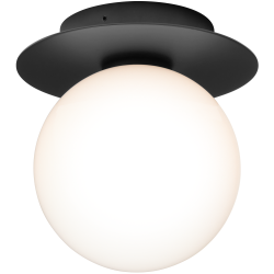 Nuura – Liila 1 Outdoor wall / ceiling lamp, black and opal white glass