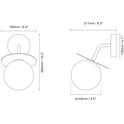 Nuura – Liila Outdoor wall lamp, black and white opal glass