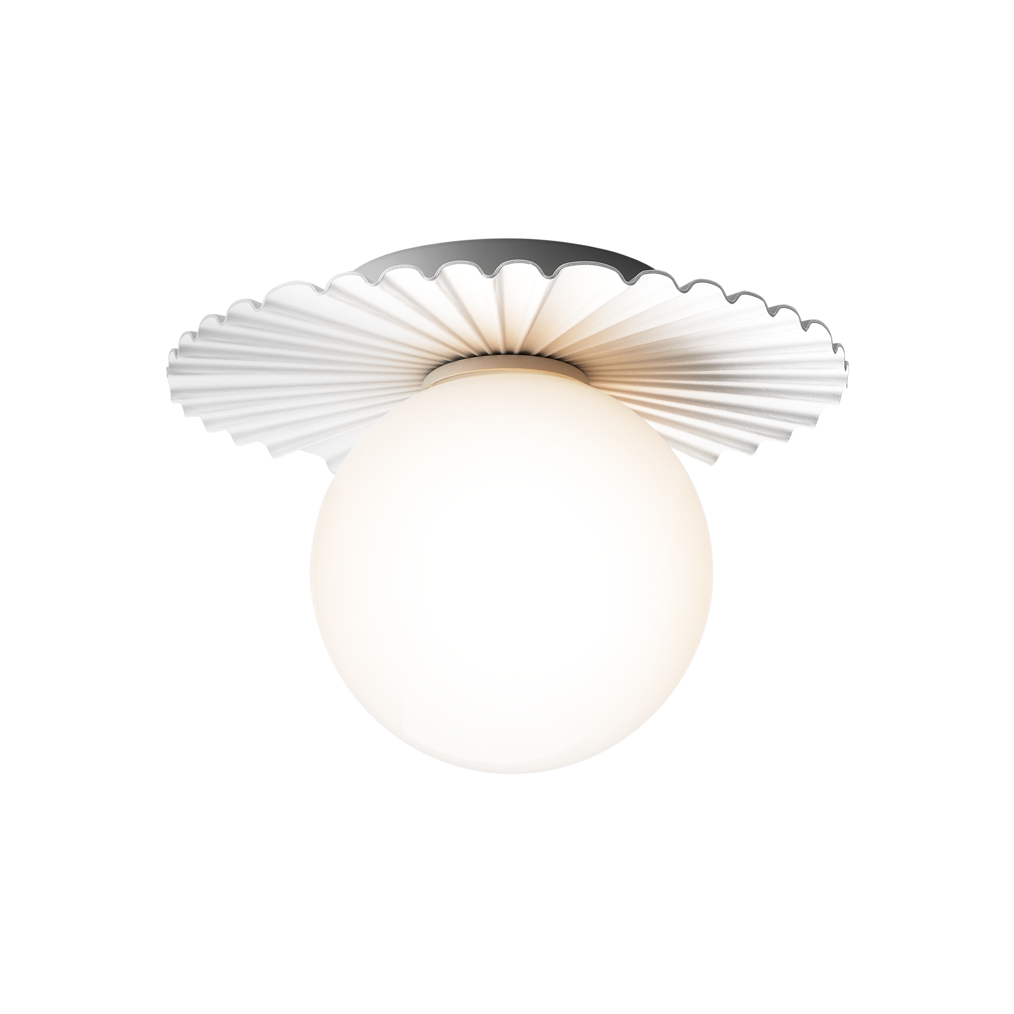 Nuura – Liila Muuse Small wall / ceiling lamp, white and white opal glass