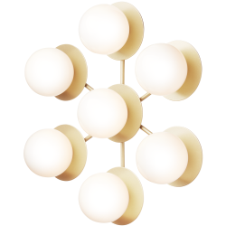 Nuura – Liila Star wall / ceiling lamp, nordic gold and white opal glass