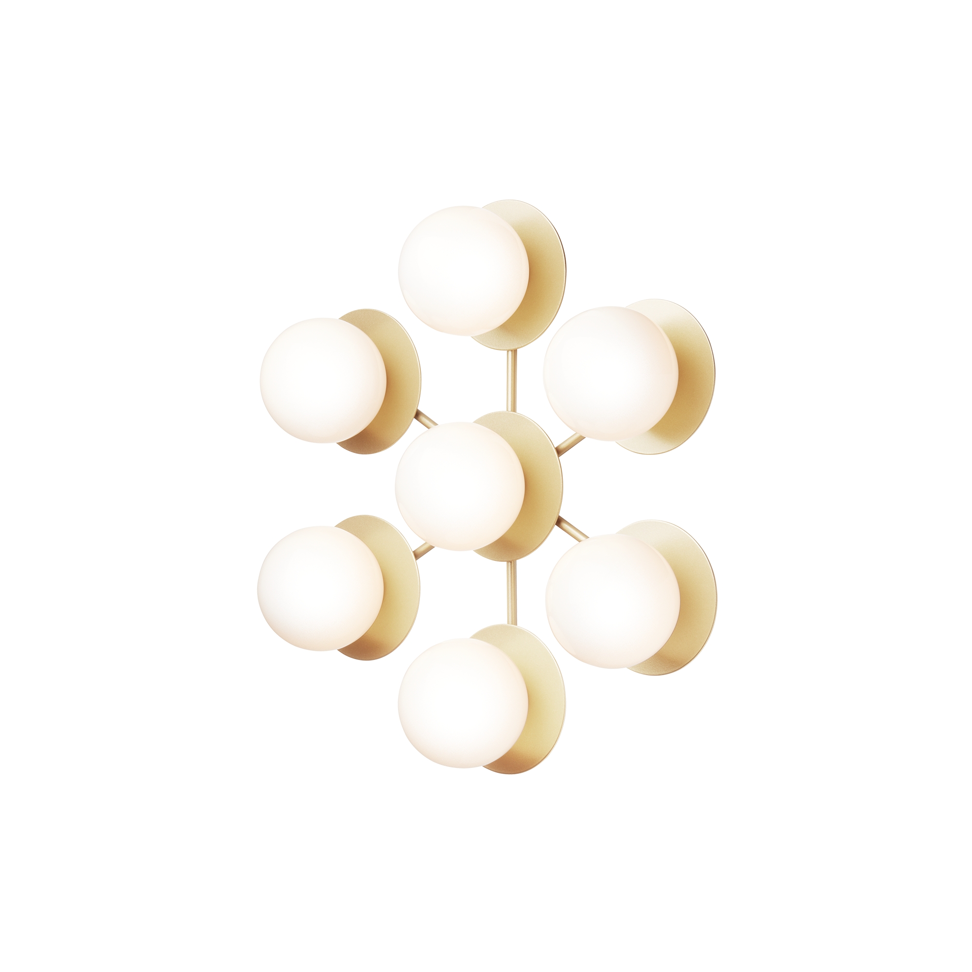 Nuura – Liila Star wall / ceiling lamp, nordic gold and white opal glass