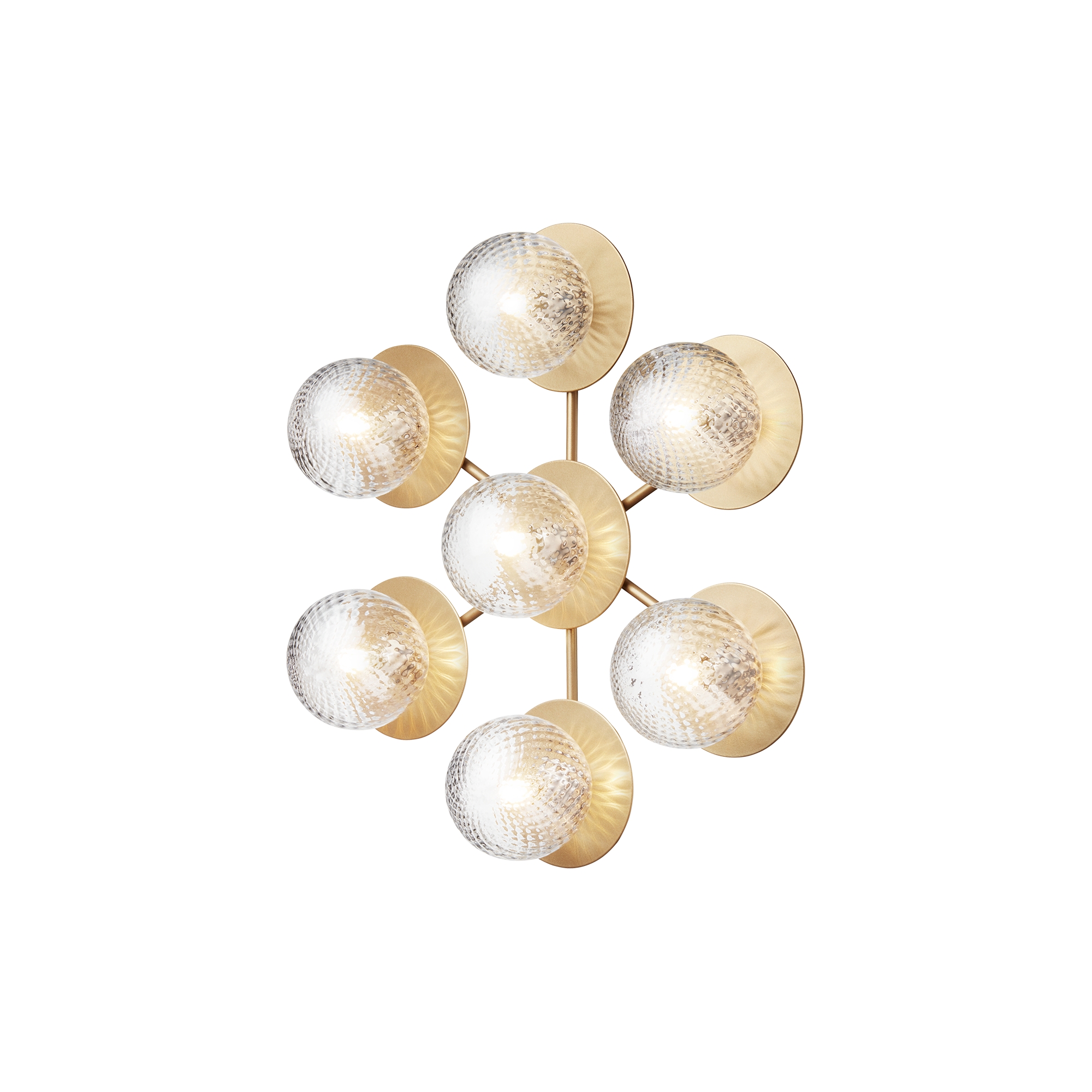 Nuura – Liila Star wall / ceiling lamp, nordic gold and clear glass