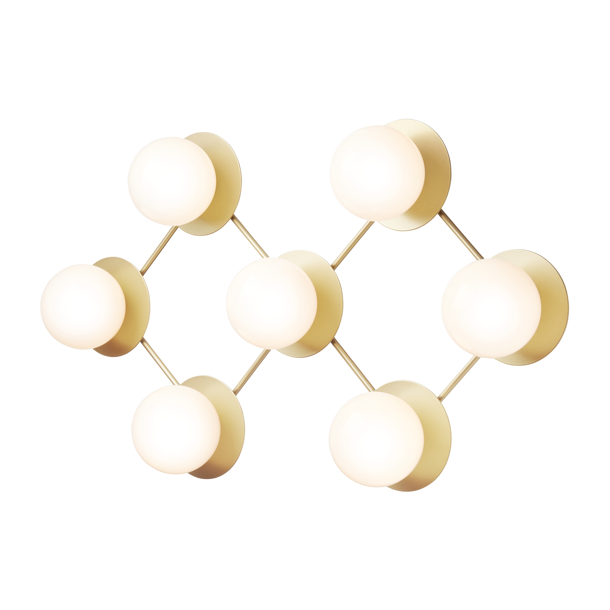 Nuura – Liila 7 wall / ceiling lamp, nordic gold and white opal glass