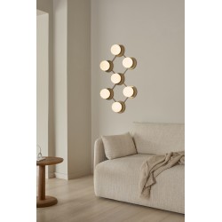 Nuura – Liila 7 wall / ceiling lamp, nordic gold and white opal glass