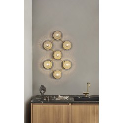 Nuura – Liila 7 wall / ceiling lamp, nordic gold and clear glass