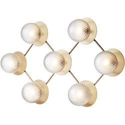 Nuura – Liila 7 wall / ceiling lamp, nordic gold and clear glass