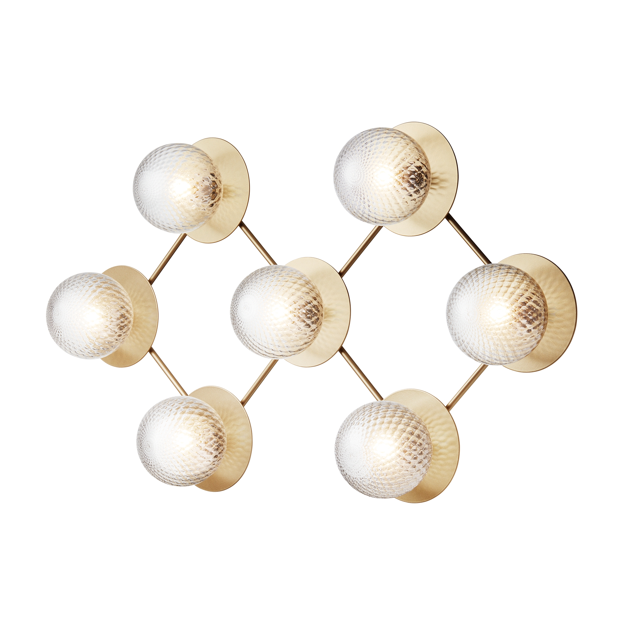 Nuura – Liila 7 wall / ceiling lamp, nordic gold and clear glass