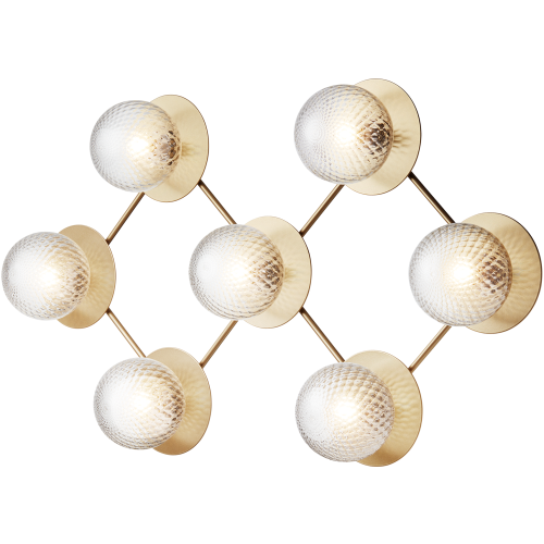 Nuura – Liila 7 wall / ceiling lamp, nordic gold and clear glass