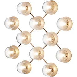 Nuura – Liila 12 wall / ceiling lamp, nordic gold and clear glass