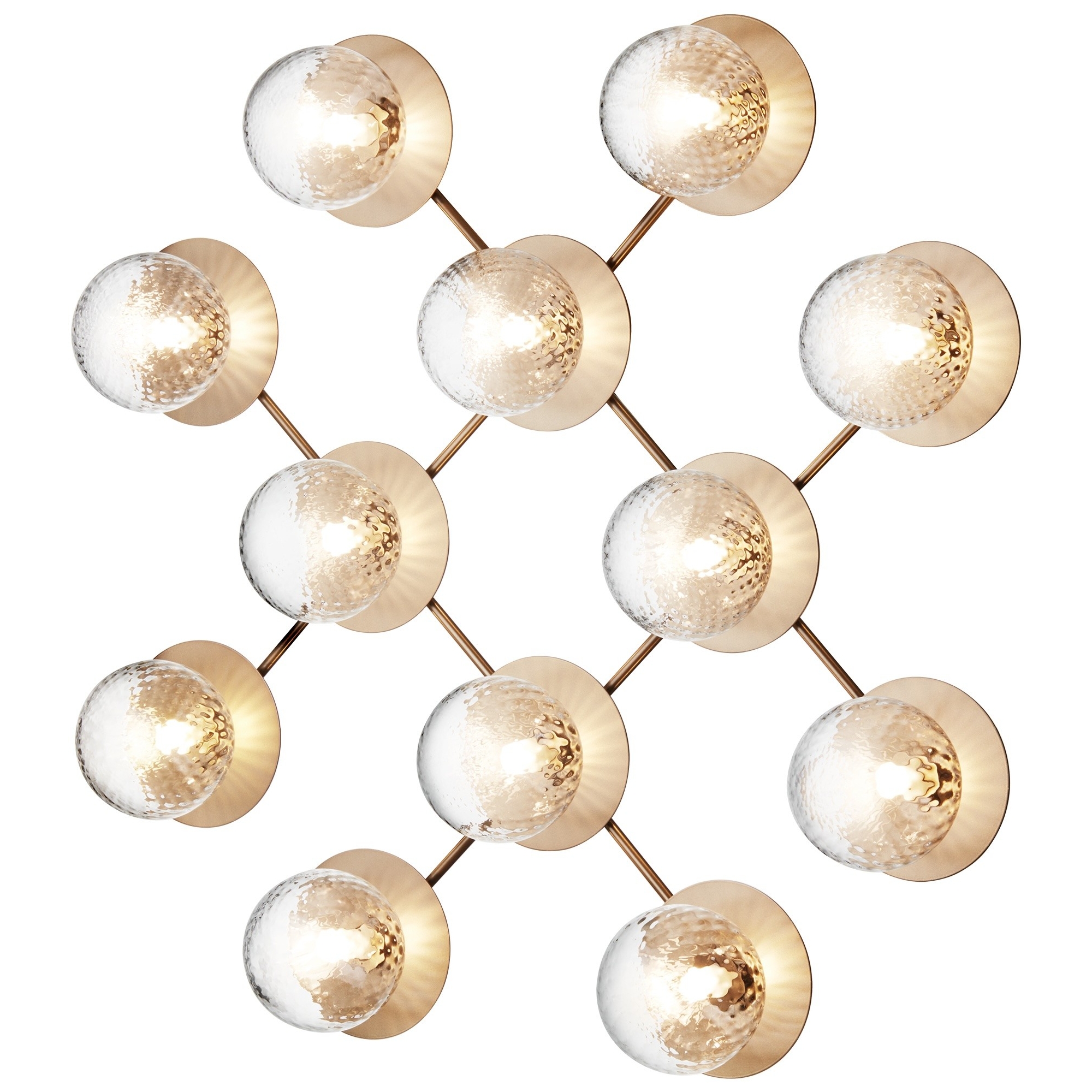 Nuura – Liila 12 wall / ceiling lamp, nordic gold and clear glass