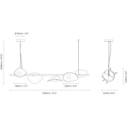 Nuura – Suspension Florii 5 Linear blanc et dark bronze