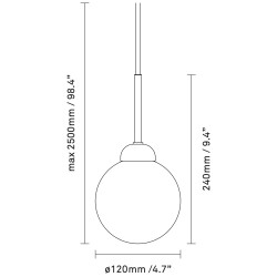 Nuura – Apiales 1 pendant satin black and white opal glass