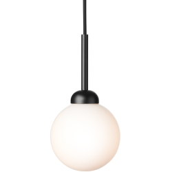 Nuura – Suspension Apiales 1 noir satiné et verre opal blanc