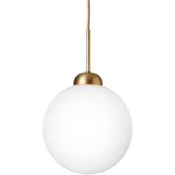 Nuura – Suspension Apiales Large, laiton brossé et verre opal blanc