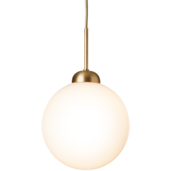 Nuura – Suspension Apiales Large, laiton brossé et verre opal blanc