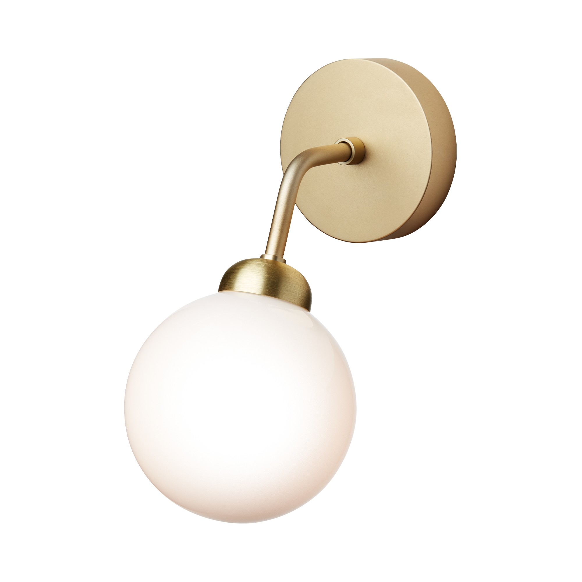 Nuura – Apiales wall lamp, brushed brass and white opal glass