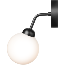 Nuura – Apiales wall lamp, satin black and white opal glass