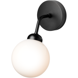 Nuura – Apiales wall lamp, satin black and white opal glass