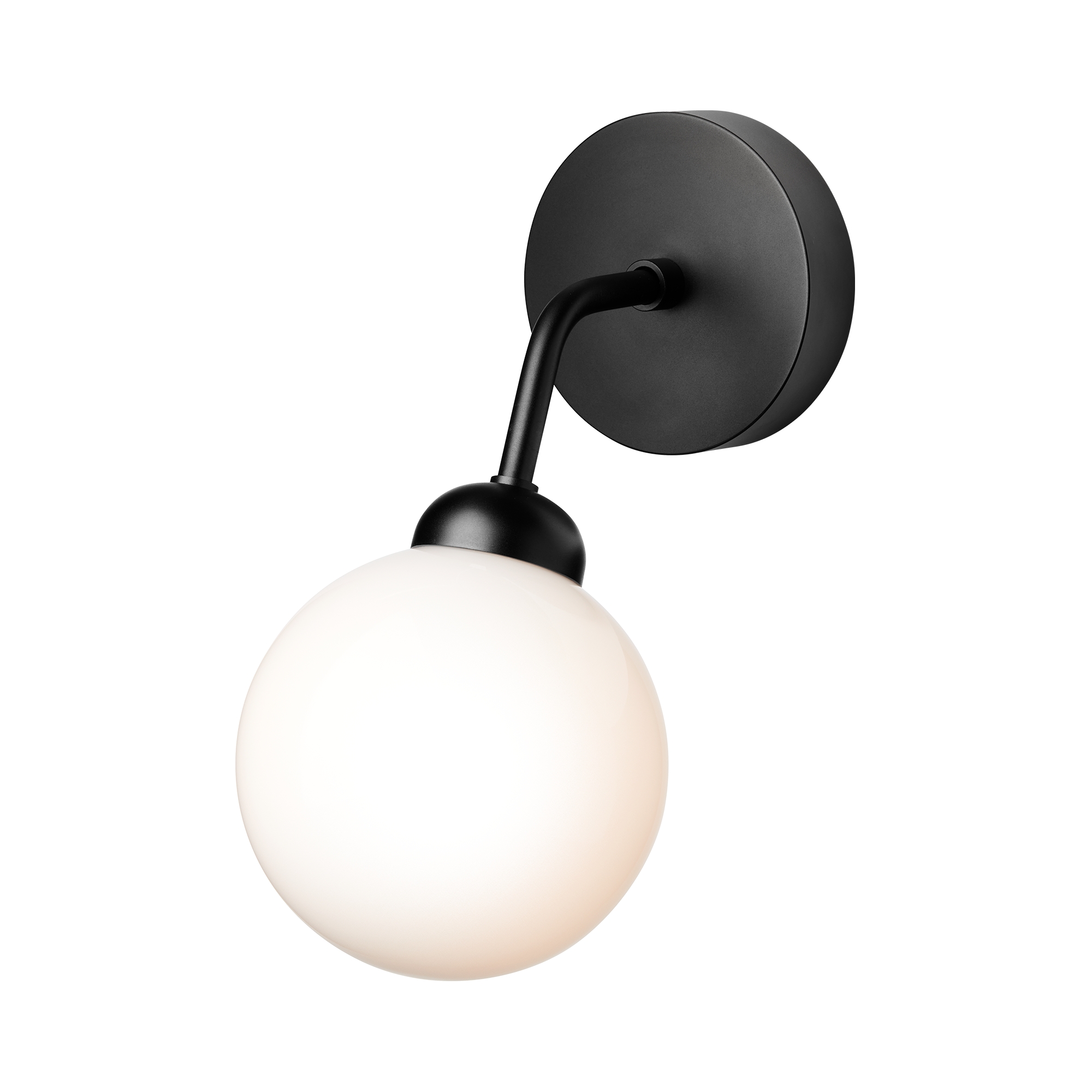 Nuura – Apiales wall lamp, satin black and white opal glass