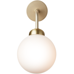 Nuura – Apiales hard-wired wall lamp, brushed brass and white opal glass