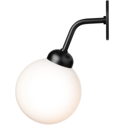 Nuura – Apiales hard-wired wall lamp, satin black and white opal glass